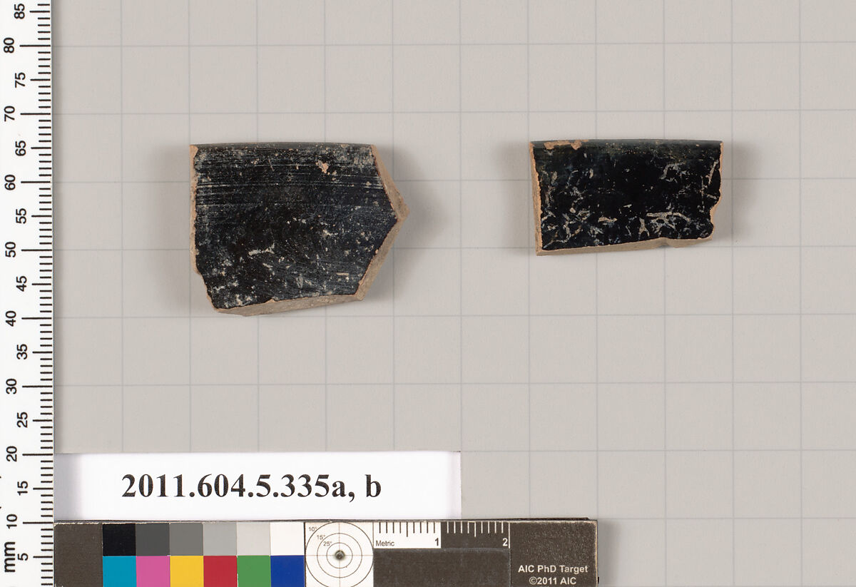 Terracotta rim fragments of kylikes (drinking cups), Terracotta, Greek, Attic