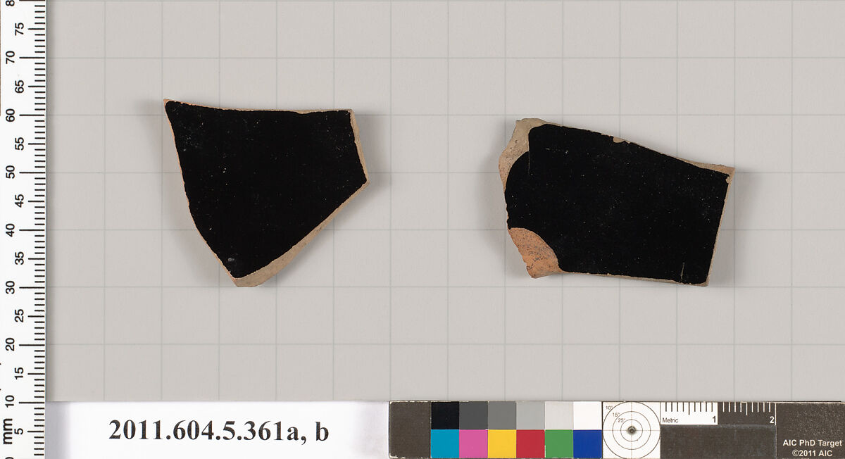 Terracotta fragments of kylikes (drinking cups), Terracotta, Greek, Attic