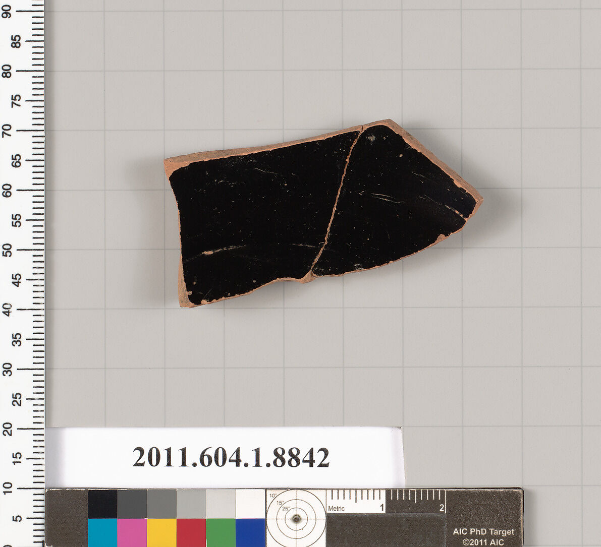 Terracotta fragment of a kylix (drinking cup), Terracotta, Greek, Attic