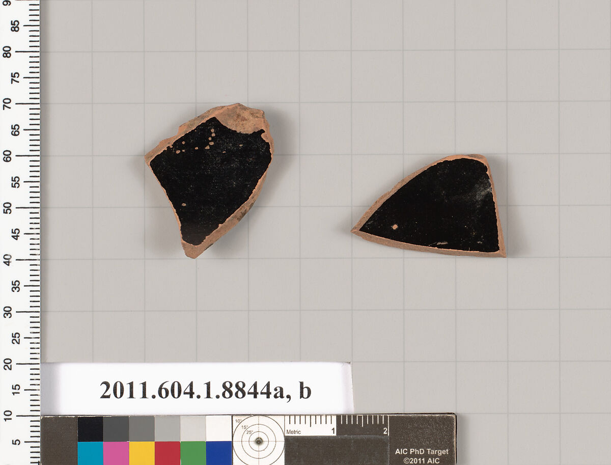 Terracotta fragments of kylikes (drinking cups), Terracotta, Greek, Attic