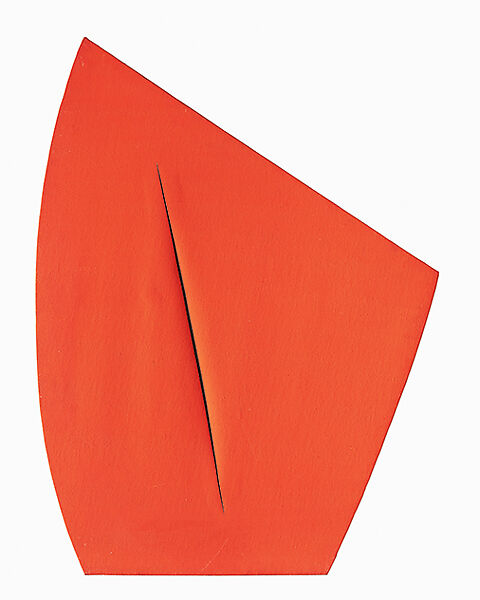 Spatial Concept, Expectation (Concetto Spaziale, Attesa), Lucio Fontana (Italian, 1899–1968), Water-based paint on canvas with slash 