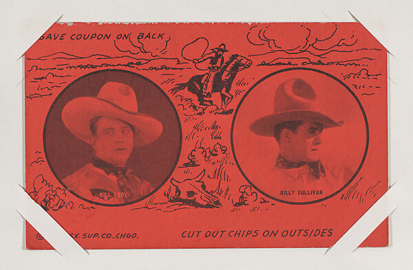 Bill Cody and Billy Sullivan from Western Cowboys Exhibits Novelty Star Designs (W435), Exhibit Supply Company, Commercial color photolithograph 