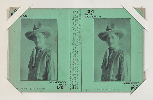 Don Coleman from Western Cowboys Exhibits Novelty Star Designs (W435), Exhibit Supply Company, Commercial color photolithograph 