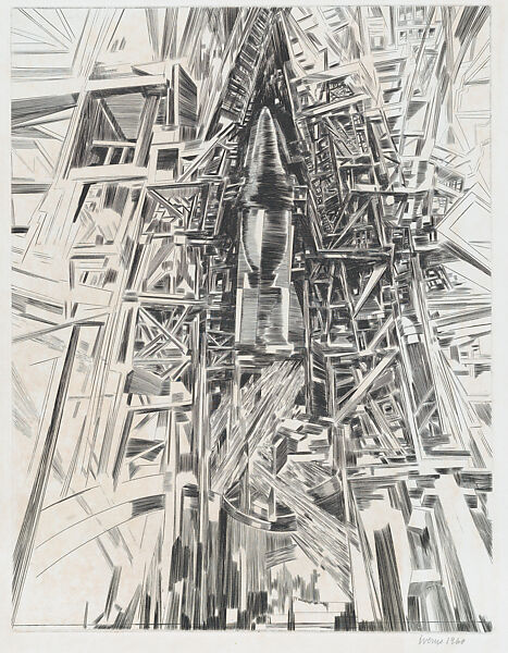 Rocket (Raket), from the portfolio of the Swedish Fine Art Print Society (Föreningen för Grafisk Konst), Lennart Iverus (Swedish, Skara 1930–2012), Engraving 