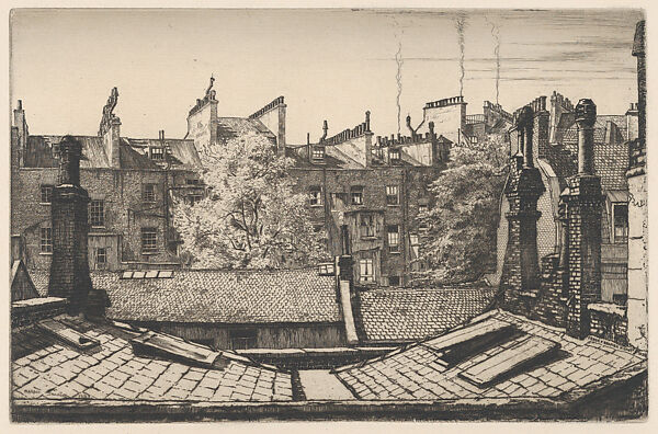 Roofs of London, from the portfolio of the Swedish Fine Art Print Society (Föreningen för Grafisk Konst), Harald Sallberg (Swedish, Stockholm 1895–1963 Canary Islands), Etching and aquatint 