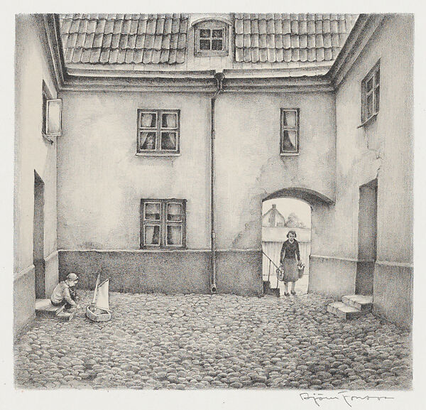 Backyard Summer (Bakgärdssommar), from the portfolio of the Swedish Fine Art Print Society (Föreningen för Grafisk Konst), Björn Jonson (Swedish, Stockholm 1903–1991 Stockholm), Lithograph 