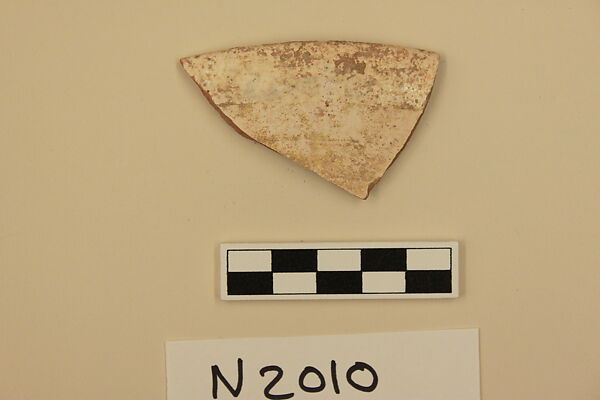 Ceramic Fragment, Earthenware; slipped, slip-painted under a colorless glaze