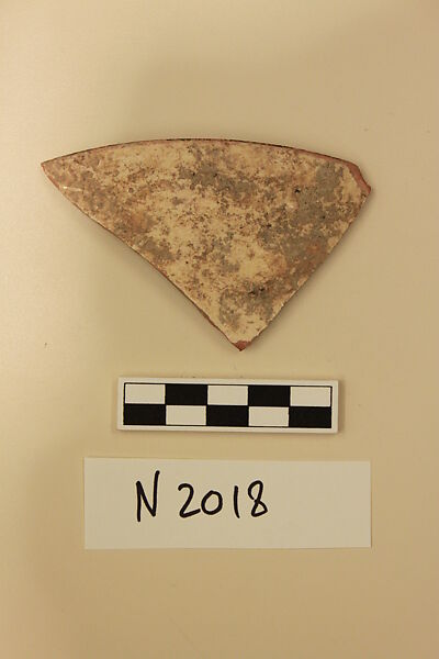 Ceramic Fragment, Earthenware; slipped, slip-painted under a colorless glaze