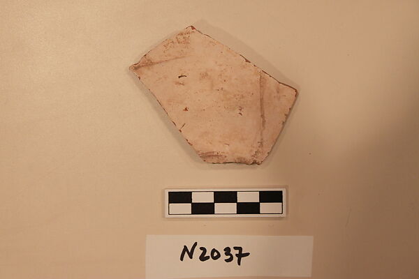 Ceramic Fragment, Earthenware; white slipped under a colorless glaze