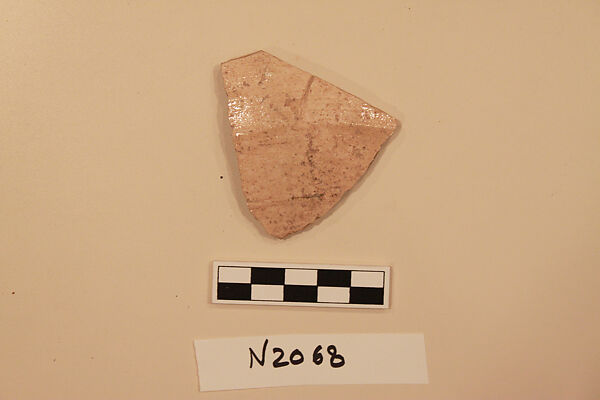 Ceramic Fragment, Earthenware; slipped, slip-painted under a colorless glaze