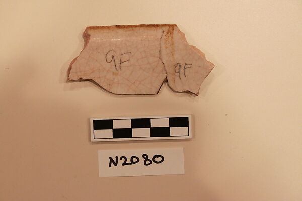 Ceramic Fragment, Stonepaste; luster-painted on an opaque white glaze