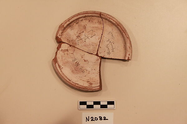 Ceramic Fragment, Earthenware; white slipped, slip-painted