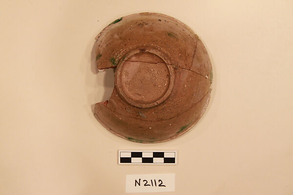 Ceramic Fragment, Earthenware; white slipped, splashed with polychrome glaze