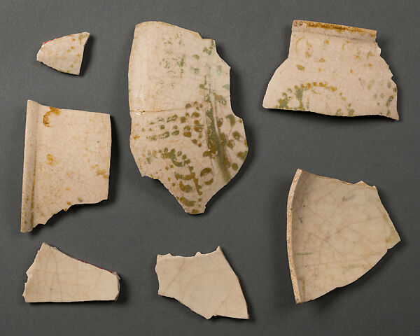 Ceramic Fragment, Stonepaste; luster-painted on an opaque white glaze