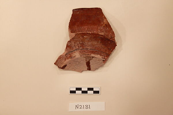 Ceramic Fragment, Earthenware; brown glaze