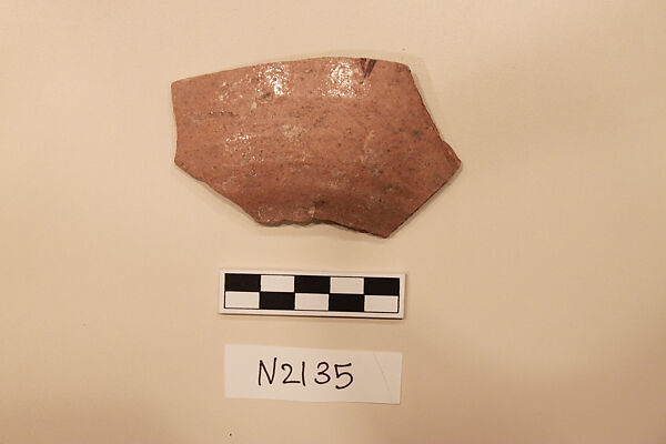 Ceramic Fragment, Earthenware; slip-painted under a colorless glaze