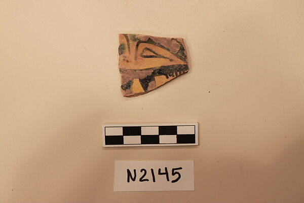 Ceramic Fragment, Earthenware; slip-painted under a colorless glaze 