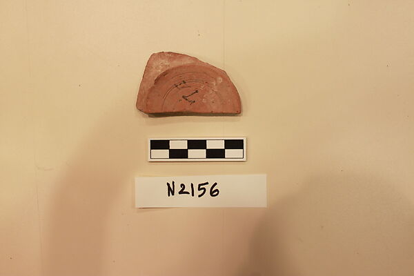 Ceramic Fragment, Earthenware; slip painted under a colorless glaze.