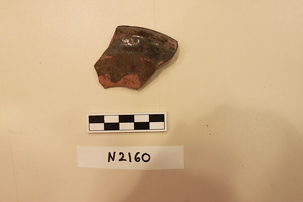 Ceramic Fragment, Earthenware; slipped and painted under a colorless glaze