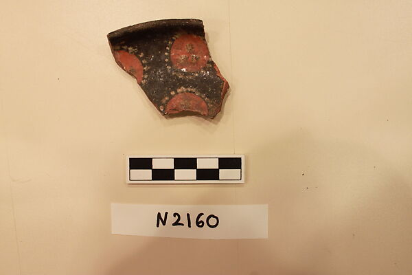 Ceramic Fragment, Earthenware; slipped and painted under a colorless glaze 