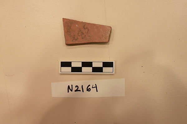 Ceramic Fragment, Earthenware; slipped, slip-painted under a colorless glaze