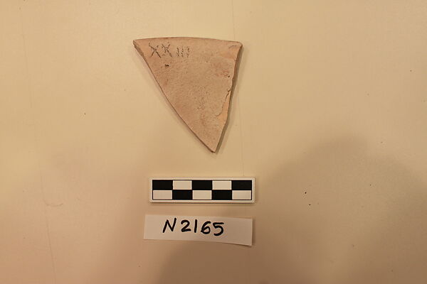 Ceramic Fragment, Earthenware; white opaque glaze