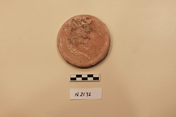 Ceramic Fragment, Earthenware; white slipped, slip-painted under a colorless glaze