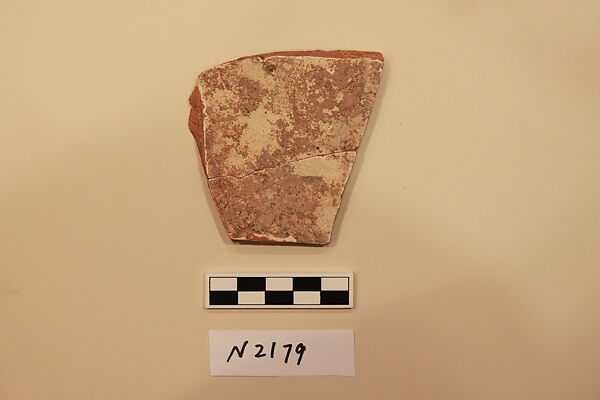 Ceramic Fragment, Earthenware; white slipped, incised, glazed and splashed