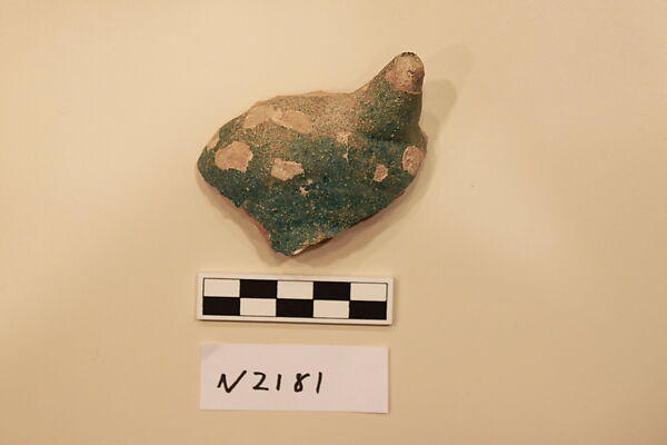 Ceramic Fragment, Earthenware; white slipped and glazed