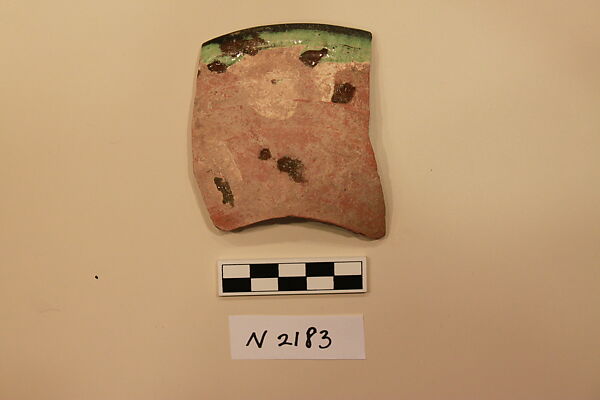 Ceramic Fragment, Earthenware; white slipped and glazed