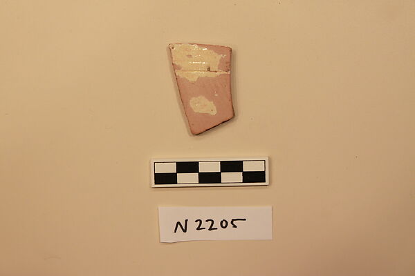 Ceramic Fragment, Earthenware; slipped, slip-painted under a yellow glaze