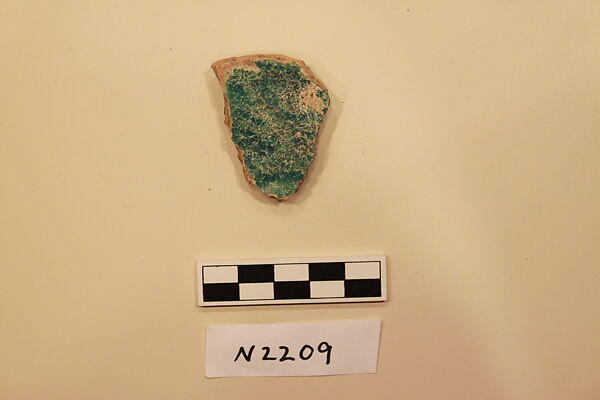 Ceramic Fragment, Earthenware; applied and glazed
