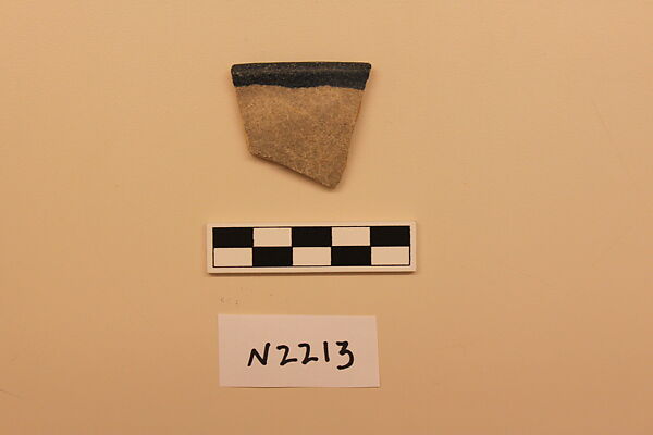 Ceramic Fragment, Earthenware; painted and white opaque glaze