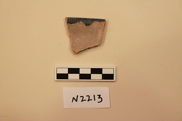 Ceramic Fragment, Earthenware; painted and white opaque glaze 