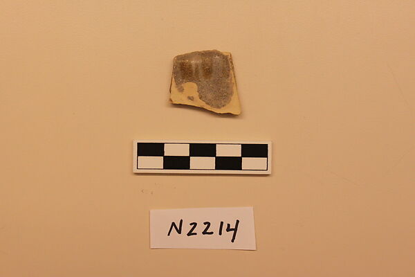 Ceramic Fragment, Earthenware; luster-painted and white opaque glaze 