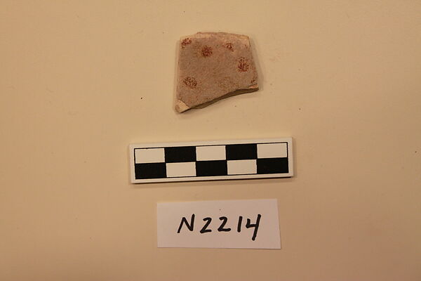 Ceramic Fragment, Earthenware; luster-painted and white opaque glaze