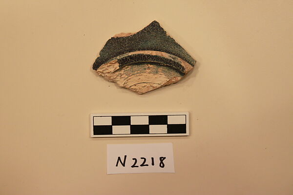 Ceramic Fragment, Earthenware; glazed and painted