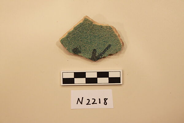Ceramic Fragment, Earthenware; glazed and painted 