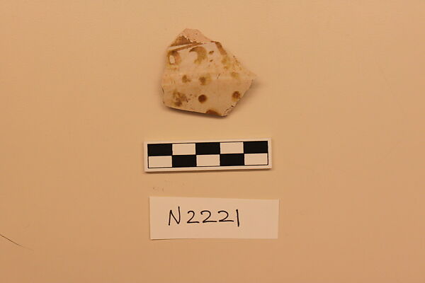 Ceramic Fragment, Stonepaste;  luster-painted on opaque white glaze 