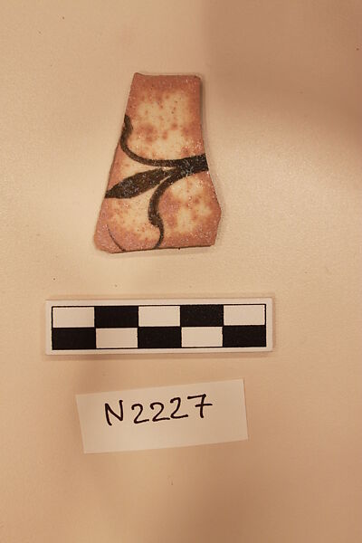 Ceramic Fragment, Stonepaste; painted under a colorless glaze