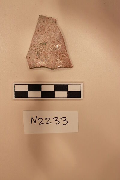 Ceramic Fragment, Stonepaste; incised and glazed