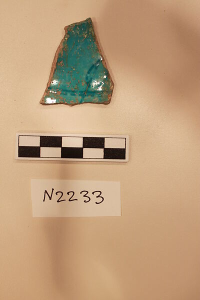 Ceramic Fragment, Stone paste; incised and glazed 