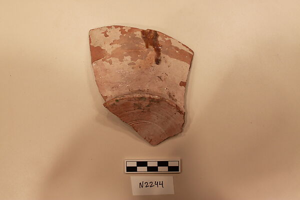 Ceramic Fragment, Earthenware; incised, splashed under a colorless glaze