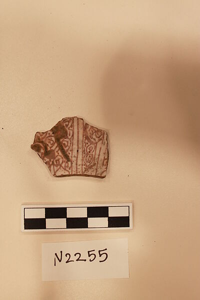 Ceramic Fragment, Stonepaste; luster-painted on an opaque white glaze 