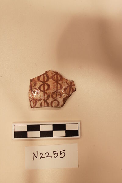 Ceramic Fragment, Stonepaste; luster-painted on an opaque white glaze