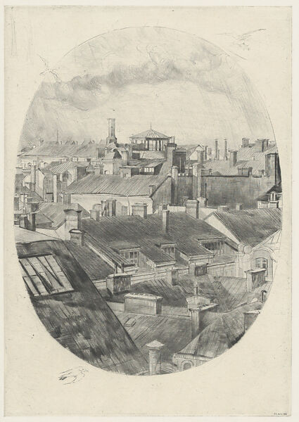 Roofs of Stockholm (Tak i Stockholm), from the portfolio of the Swedish Fine Art Print Society (Föreningen för Grafisk Konst), Axel Fridell (Swedish, Falun 1894–1935 Stockholm), Drypoint 