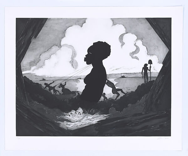 Resurrection Story with Patrons, Kara Walker (American, born Stockton, California, 1969), Etching with aquatint, sugar-lift, spit-bite and dry-point, Printed on Hahnemuhle Copperplate Bright White 400gsm paper