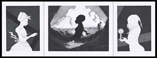 Resurrection Story with Patrons, Kara Walker (American, born Stockton, California, 1969), Etching with aquatint, sugar-lift, spit-bite and dry-point, Printed on Hahnemuhle Copperplate Bright White 400gsm paper 