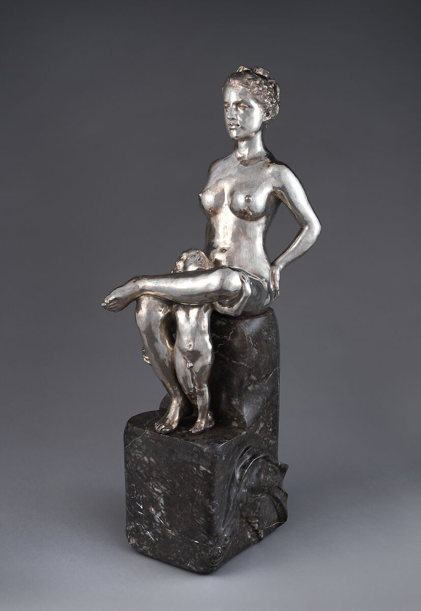 Galatea, Max Klinger (German, Leipzig 1857–1920 Großjena), Cast silver; marble, German 