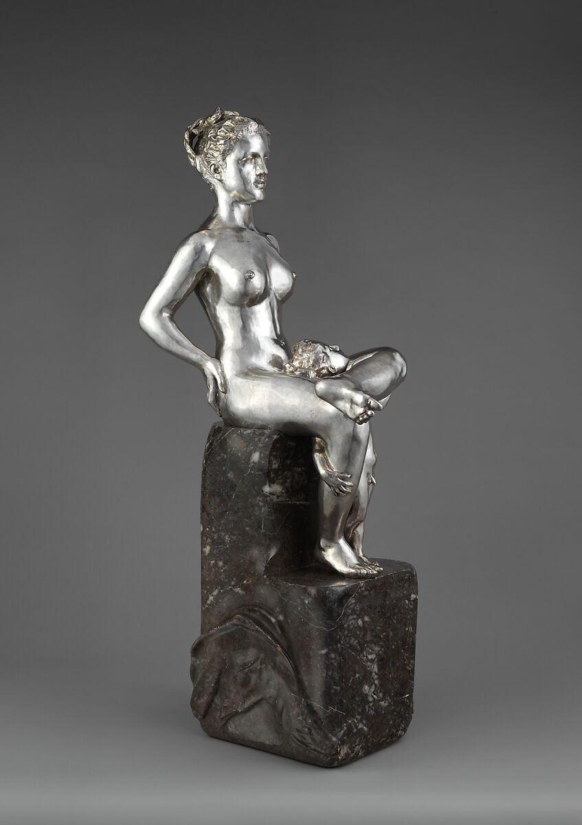 Galatea, Max Klinger (German, Leipzig 1857–1920 Großjena), Cast silver; marble, German